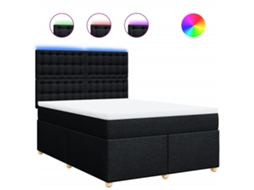 Box Spring Bed, Box Spring Beds Vidaxl Preto Tecido (160 X 200 Cm)