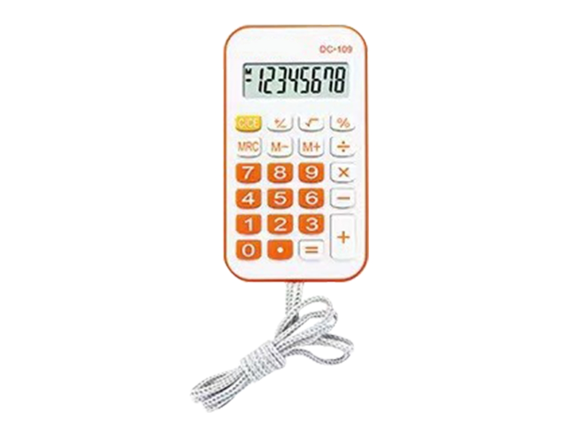 Calculadora De Bolsillo Mini Pequeña Portátil Para Estudiantes Suministros Escolares Y Oficina Naranja Con Cuerda