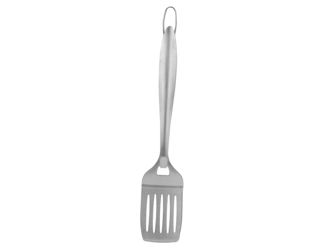 Espátula de aço inox de 45cm com alça longa para churrasco e cozinha
