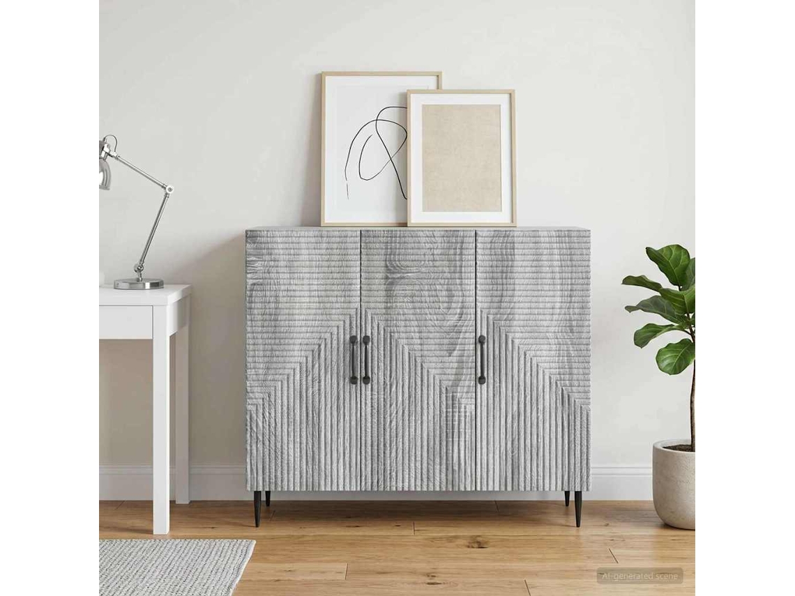 Vidaxl Buffet Sonoma Cinzento 89 X 34,5 X 80 Cm Derivados De Madeira