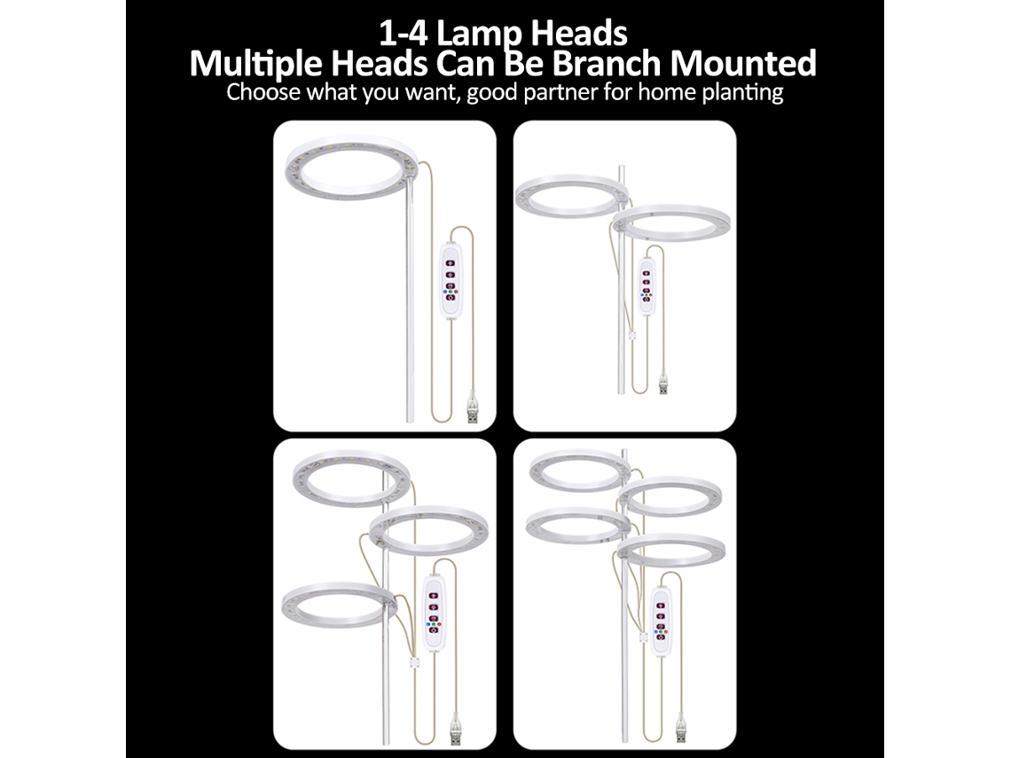 Luz de Crescimento LED com Timer para Plantas S/MARCA