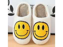 2026 pantuflas Suaves de Peluche Rostro Sonriente para Parejas Abrigadas Invierno Interior Antideslizantes