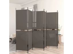 Vidaxl Biombo/divisória Com 6 Painéis 300x180 Cm Tecido Antracite