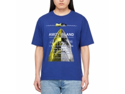 Rockinstone Jaws Movie Instruction Collage Solid Royal Adult T-shirt Size:xl