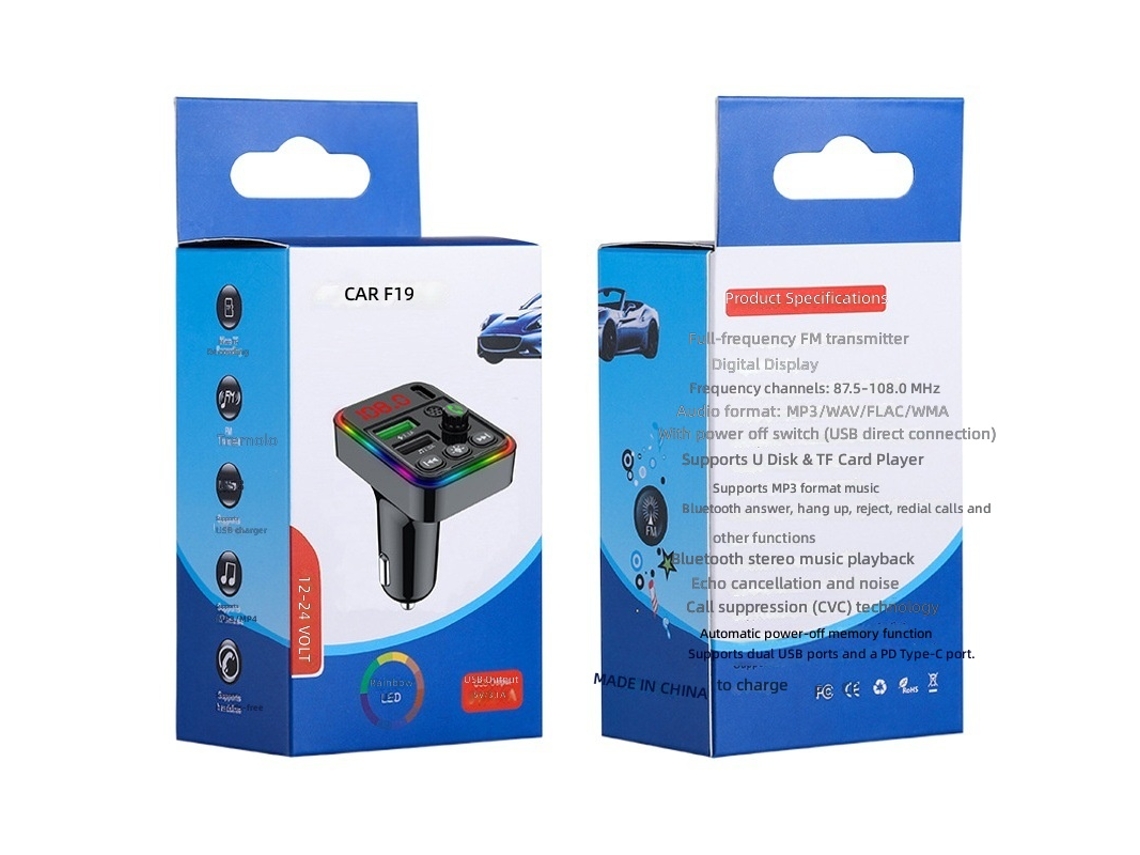 Transmissor Bluetooth para Carro, MP3 Player, Sem Perdas, Carregador USB, Isqueiro
