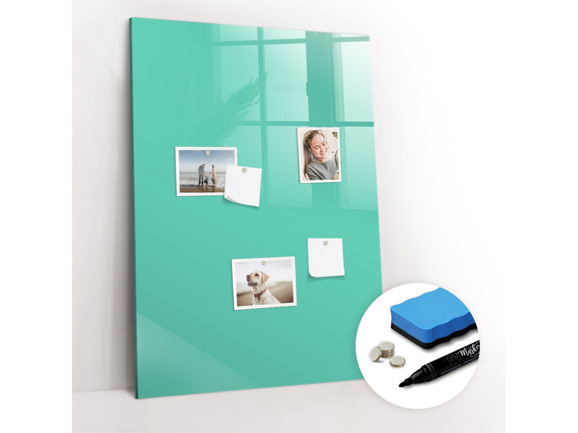 Quadro Magnético Decorativo Cor Turquesa Para A Sala De Estar Espelharte (70x100 Cm)