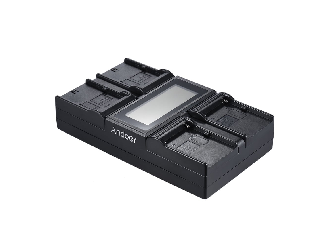 2026 cargador de Baterías de 4 Canales para Lp e6, Lp e6n, Np f970, Np f550, Sony A7iii/a7siii Y Canon