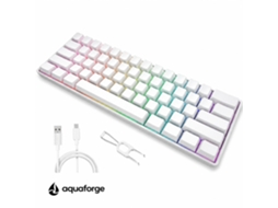 Teclado Mecânico Bluetooth Rgb 61 Teclas Switch Azul Branco