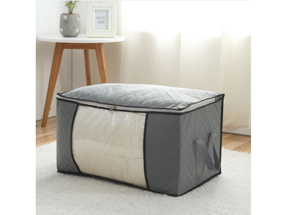 Caixa De Armazenamento Grande Dobrável 60x40x35 Cm Cinza 1 Conjunto