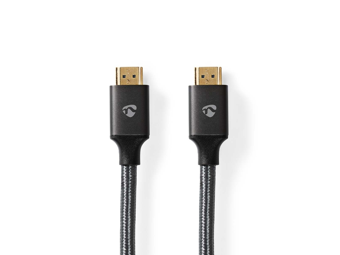 Cabo Hdmi™ de Alta Velocidade com Ethernet - Conector 4k a 60hz Arc 18 Gbps 1,00 M Redondo Algodão Cinza / Metal K AQUAFORGE