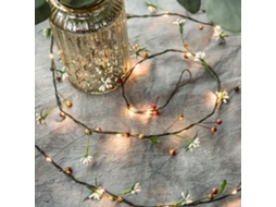Cordão De Luzes Led, 2 M, Acabamento Verde, Alimentação Por Bateria, Para Decoração De Casa, Festas, Jardim E Eventos