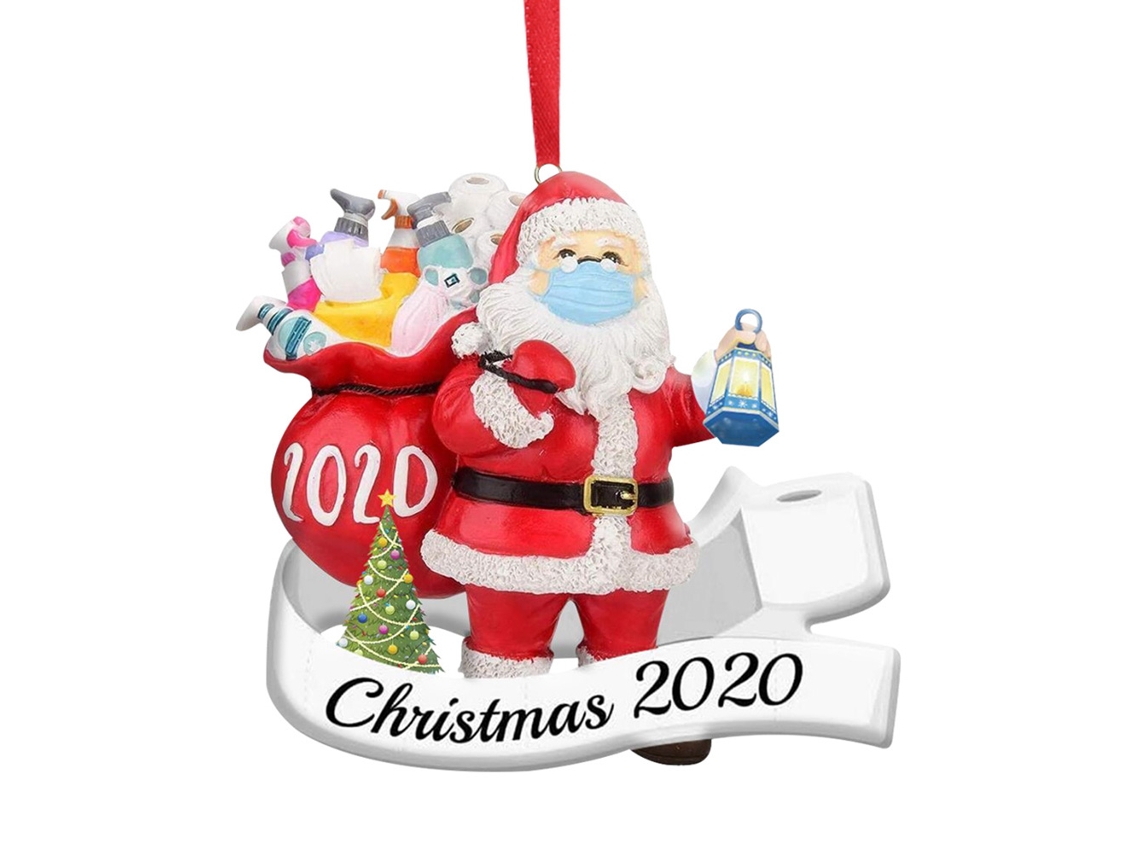 Enfeite de Natal com Santa Claus em Resina LAXISCREED