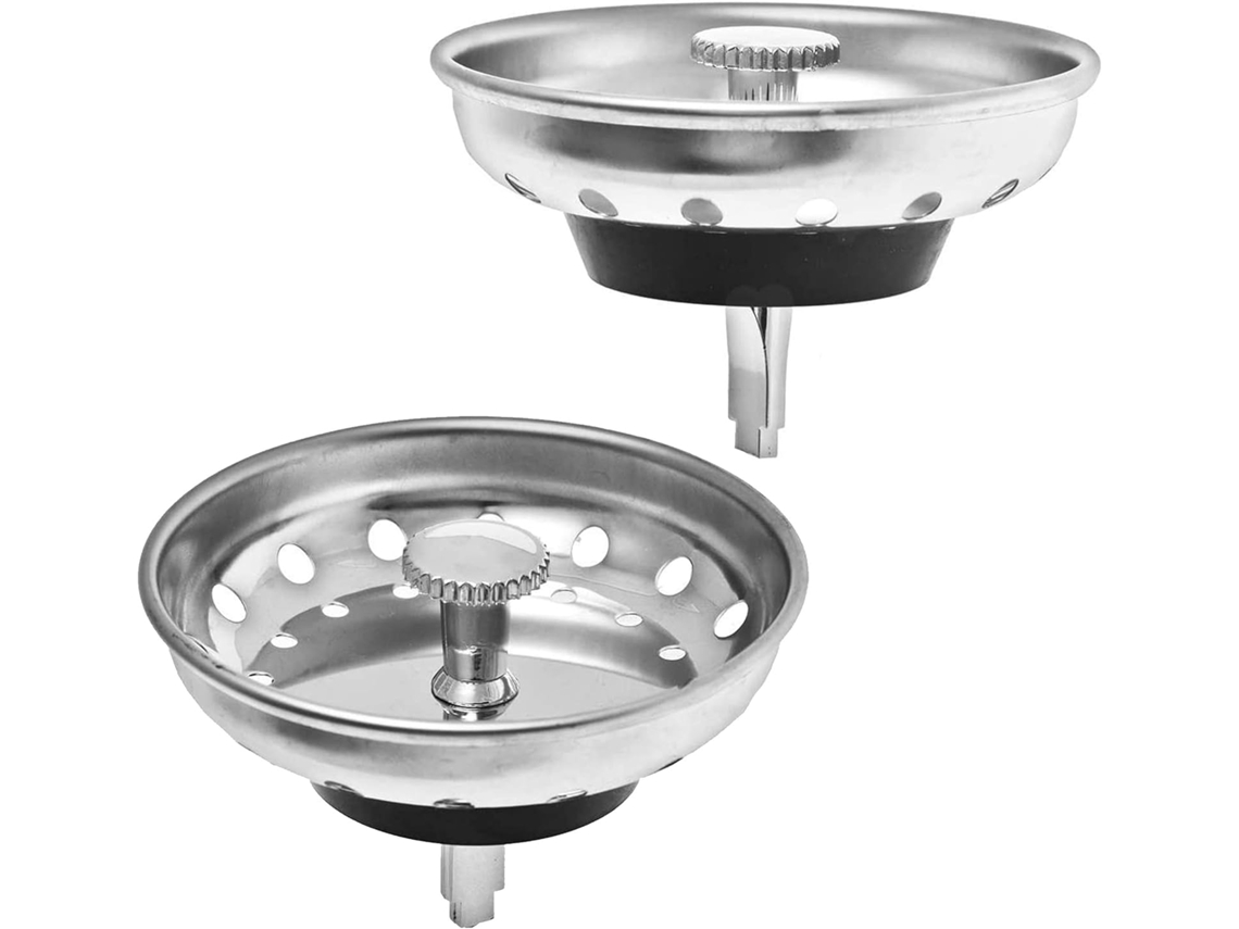 Cesto Combinado Para Ralo De Pia Com Tampa, Conjunto Com 2 Unidades, Substituto Para Ralo Padrão De 3 1 / 2 Polegadas