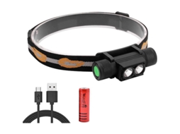 Lanterna de Cabeça Recarregável de 1200 Lúmens com 2 Leds Xml, L2. Leve, À Prova D'água e com Bateria Removível, Ideal para Caminhadas BRILVIBERA