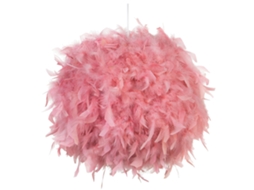 Lámpara Colgante Beliani Drava De Plumas De Pato Rosa 40x40x154
