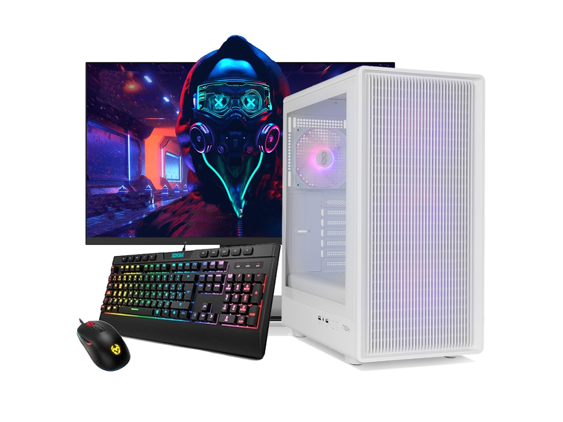Computador para jogos com processador Intel i5 14400f / 16 GB de RAM DDR4 / SSD de 1 TB / RTX 5050 / Monitor Full HD de 27 polegadas / Windows 11