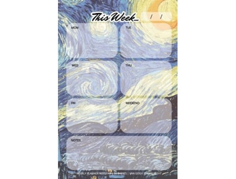 Livro Weekly Planner Notepad Van Gogh Starry Night, Daily Planning Pad For Organizing, Tasks, Goals, Schedule De Llama Bird Press (inglês)