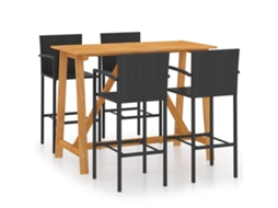 Maison Exclusive - 5 Pcs Conjunto De Bar Para Jardim Preto