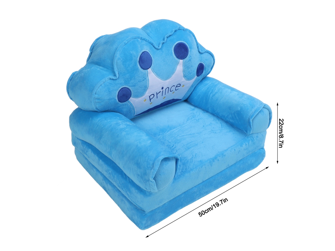 Sofá Infantil Princess Dobrável Lounger com Confortável Cama, 2 Camadas