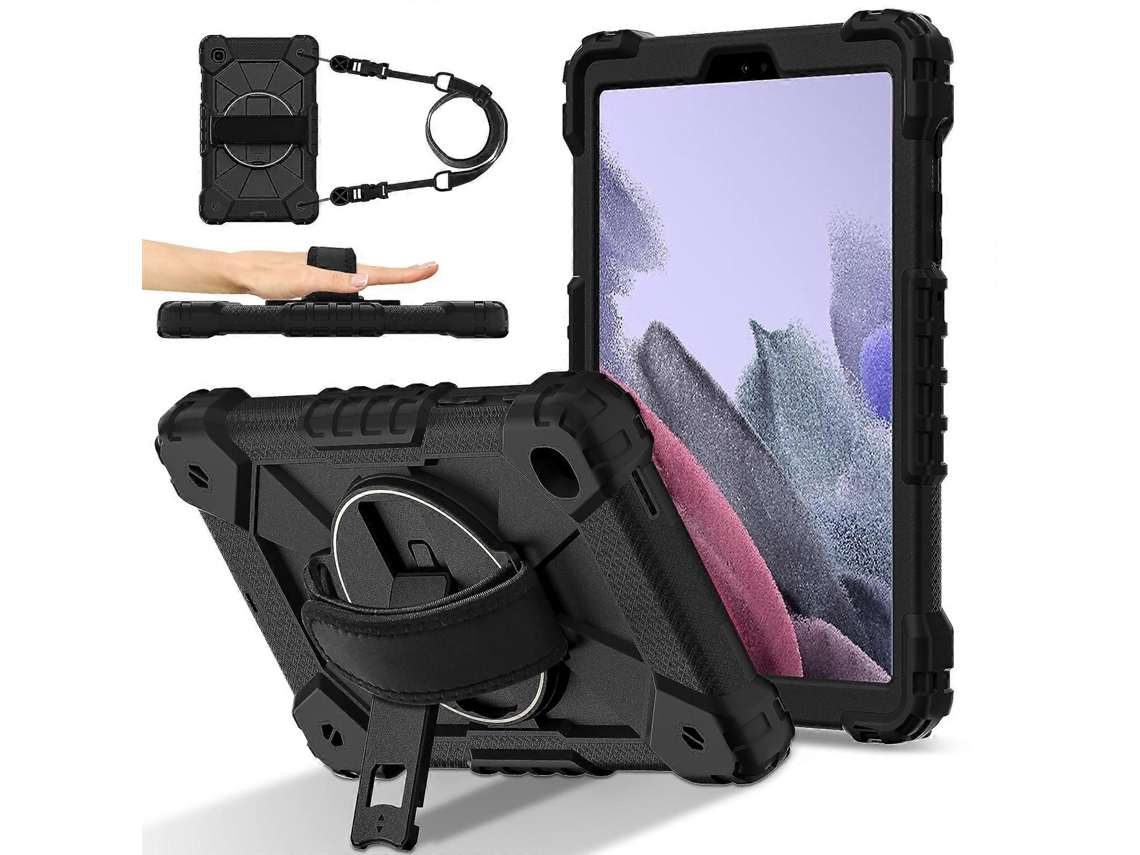 Capa de silicone com suporte para tablet e alça de ombro prática para Samsung Galaxy Tab A7 Lite 8,7 polegadas T225 T220 Hengrongshen