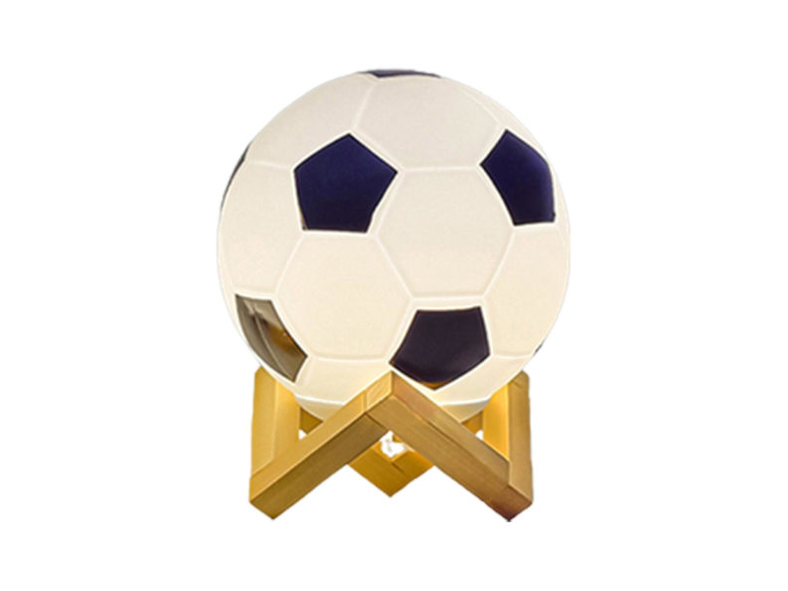 Luminária Noturna Led 3d de Futebol com Ilusão, Brinquedo da Copa do Mundo para Meninos, Meninas e Adultos Fãs de Esportes, Preto e Branco BRILVIBERA