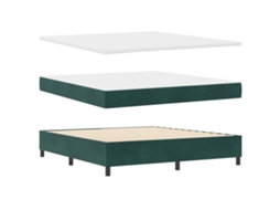Cama Bospring Com Colchão E Banco Verde Escuro Veludo Vidaxl Floresta Fabric (180x200 Cm)
