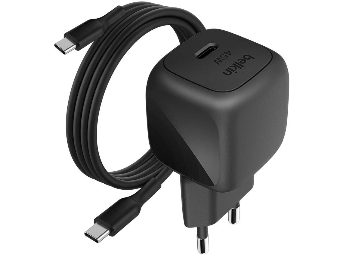 Conjunto de Carregador Rápido Usb c 45w Power Delivery e Pps com Cabo Usb c de 1 M BELKIN