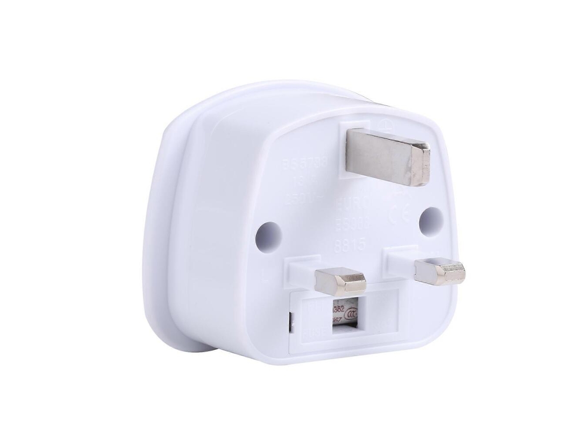 Adaptador De Tomada 250v Do Reino Unido Para Da Ue E Dos Eua(branco)