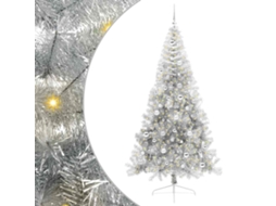 Conjunto 1 Decoração De Árvore De Natal Vidaxl Prateado Pvc (210 Cm)