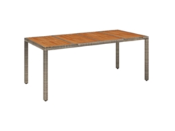 Garden Table With Wooden Top, Garden Tables With Wooden Tops Vidaxl Cinzeto Rattan / Vime (190 X 90 X 75 Cm)