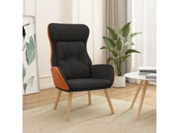 Vidaxl Cadeira De Descanso Pvc E Tecido Preto