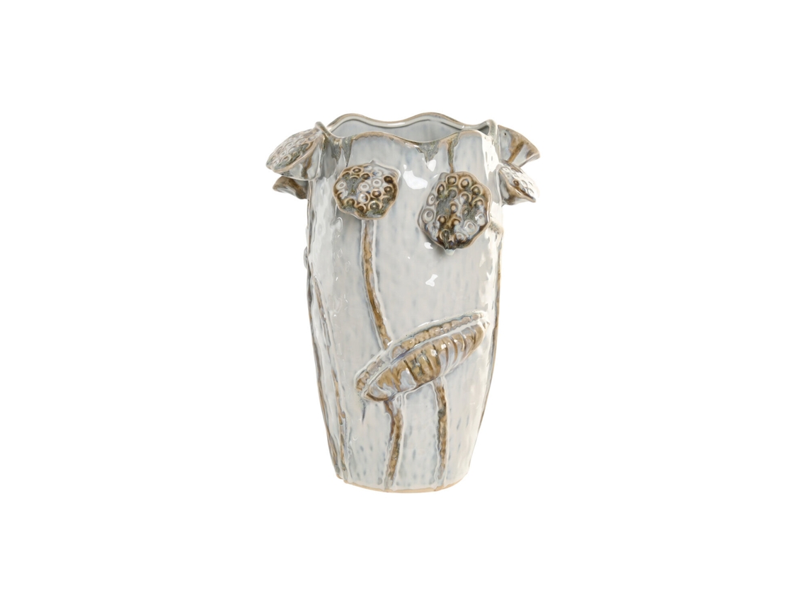 Vaso de Cerâmica Branca 27x27x35cm ALEXANDRA HOUSE LIVING