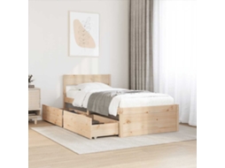 Vidaxl Cama Sem Colchão 75x190 Cm Madeira De Pinho Maciça