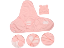 1 Conjunto De Saco De Dormir Estilo Chapéu Para Bebê, Cobertor De Algodão Para Recém-nascido, Rosa