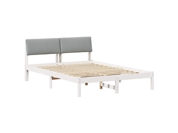 Estrutura da Cama Branco e Cinza Claro 135 X 190 Cm MAISON EXCLUSIVE