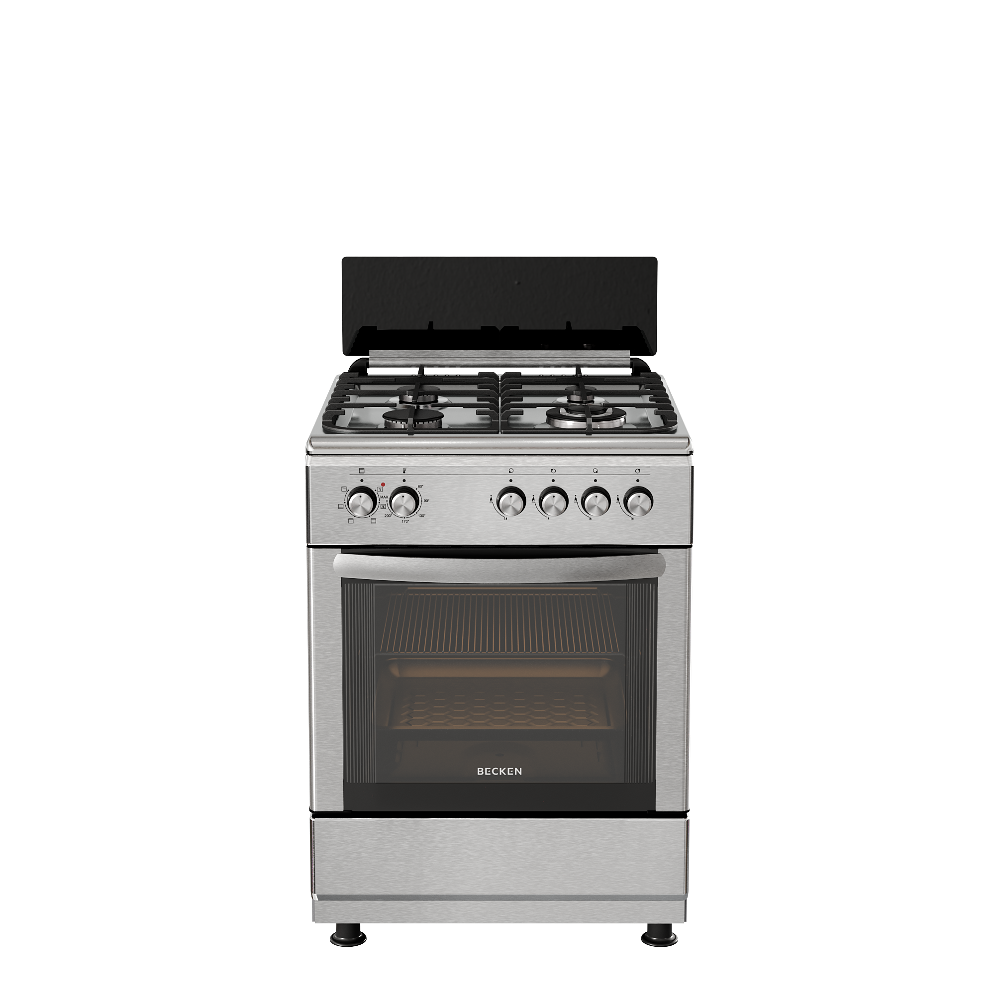 Fogão BECKEN BMS4507N IX (64 L - Elétrico e Gás Butano-Propano -Inox)