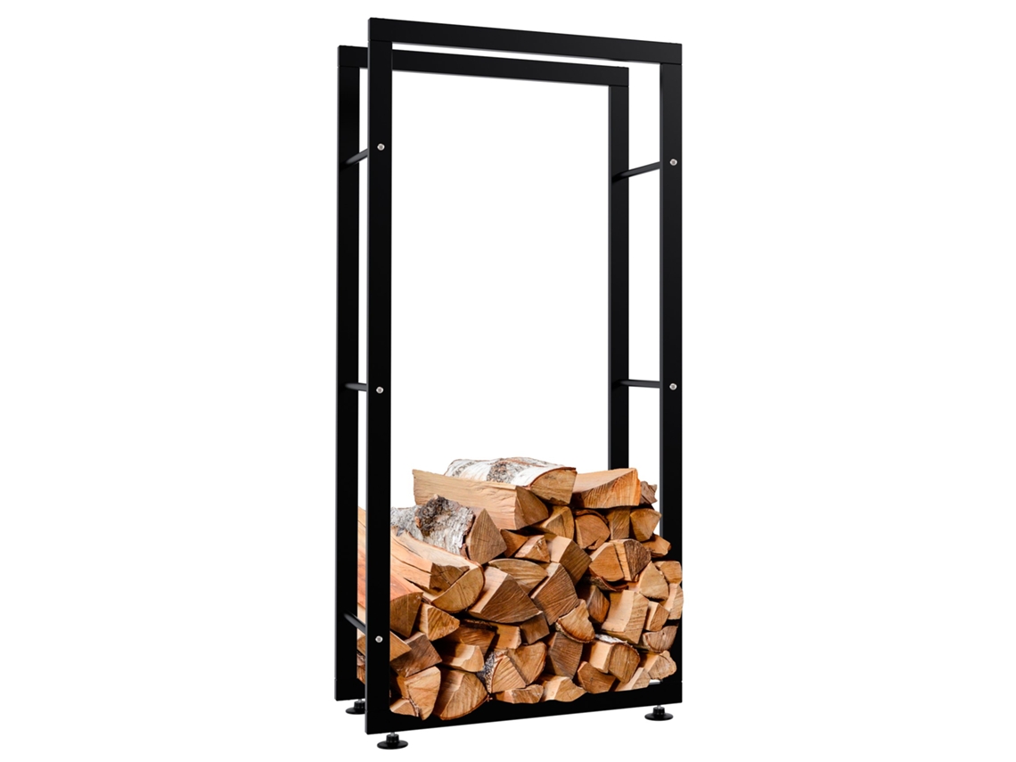 Suporte Para Lenha Keri V2 Preto 25x60x125 Cm