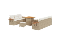 Maison Exclusive - Conjunto De Sofá De Jardim Com Almofada 10 Pcs Bege E Creme