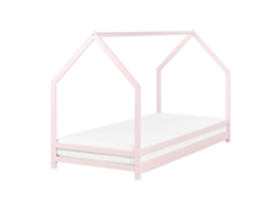 Estrutura de cama infantil em forma de casa BELIANI Appy de Pinho Rosa 95x205x128