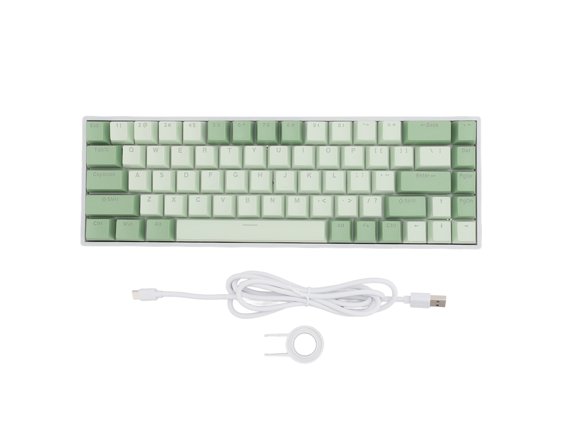 Teclado Mecânico Gamer 68 Chaves Switch Vermelho Rgb Wireless 2.4g Bluetooth 3.0 5.0 Usb-c