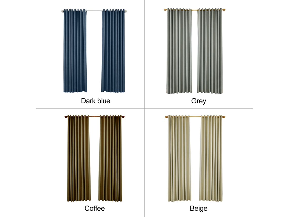 Cortinas exteriores impermeáveis blackout para pátio com orelhas antirrust 2 painéis 52x107 polegadas