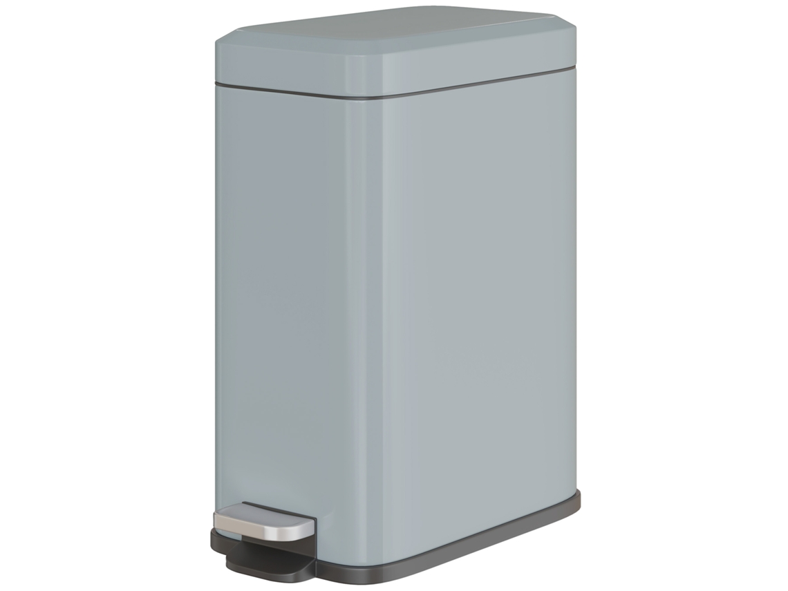 Lixeira de Metal 5l com Pedal e Cesto Interior (cinzento)