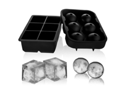 Formas Para Gelo Silicone Conjunto Com 2 Unidades Fabricador De Bolas De Gelo Com Tampa E Formas Quadradas Grandes, Reutilizáveis E Sem Bpa