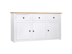 Vidaxl Aparador 135x40x80 Cm Pinho Maciço Panama Branco