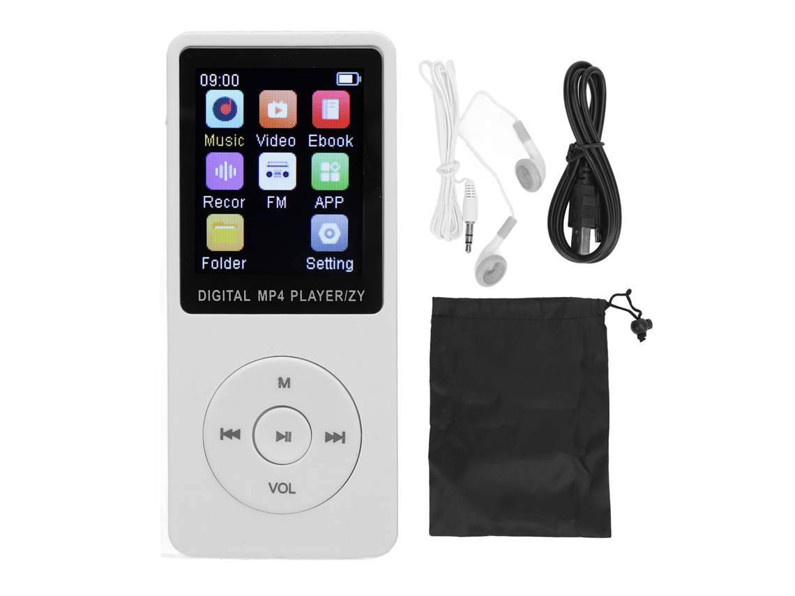 Aetheria reprodutor Mp3 Portátil Bluetooth 5.0 Tela 1.8 Polegadas Hifi com Rádio Fm Gravador de Voz Branco