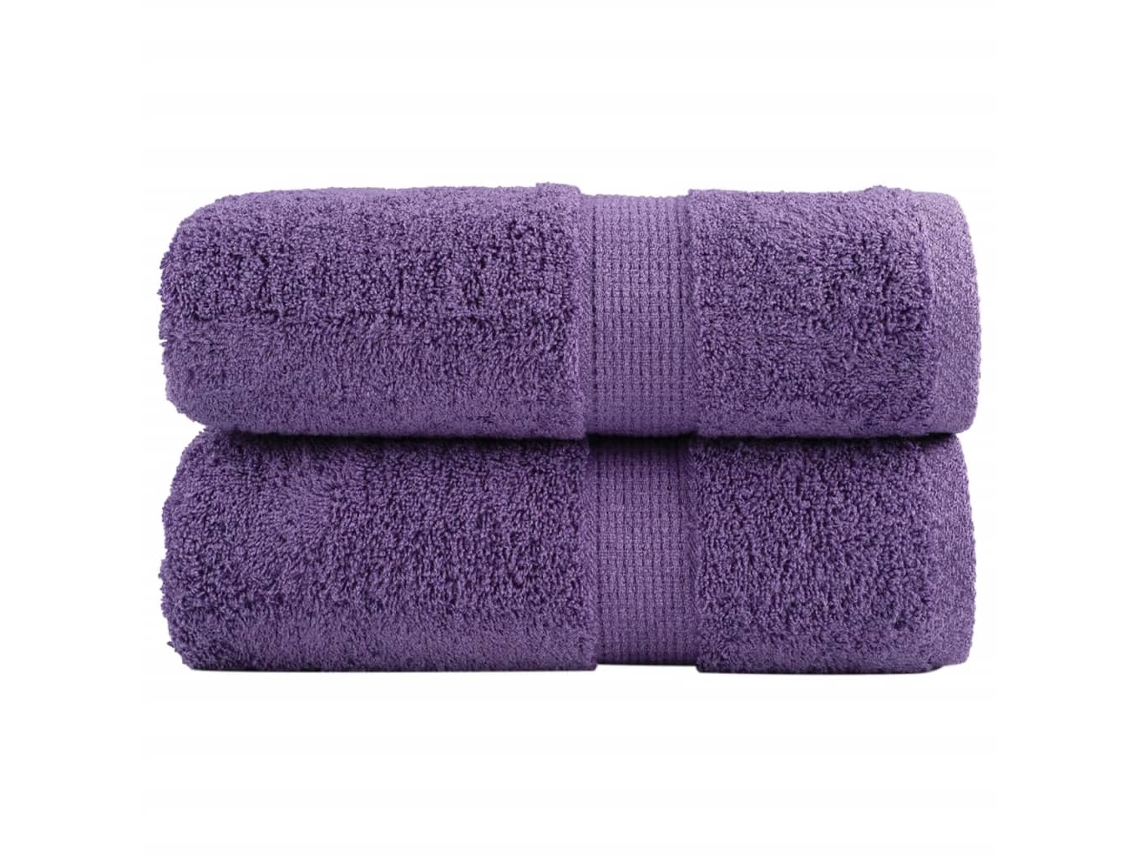Vidaxl Toalhas De Rosto Premium Solund 2 Peças Roxo 30x30 Cm 600 G/m²