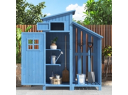 Casinha Jardim Madeira Azul 124x46x174cm Pequena