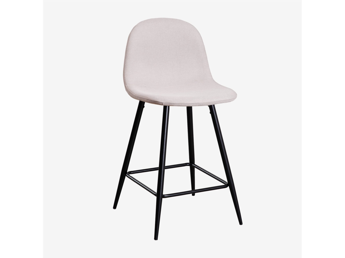 Sklum Banqueta Alta Glamm Poliéster     Preto     ↑65 Cm                                              Beige Creme