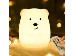 Nova Line luz Noturna Infantil Recarregável Usb Lâmpada de Silicone Animais Fofos com Sensor Touch e Controle Remoto Urso