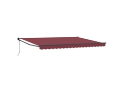 Conjunto 1 Toldo Retrátil Vidaxl Bordô Poliéster (4 X 2 M)